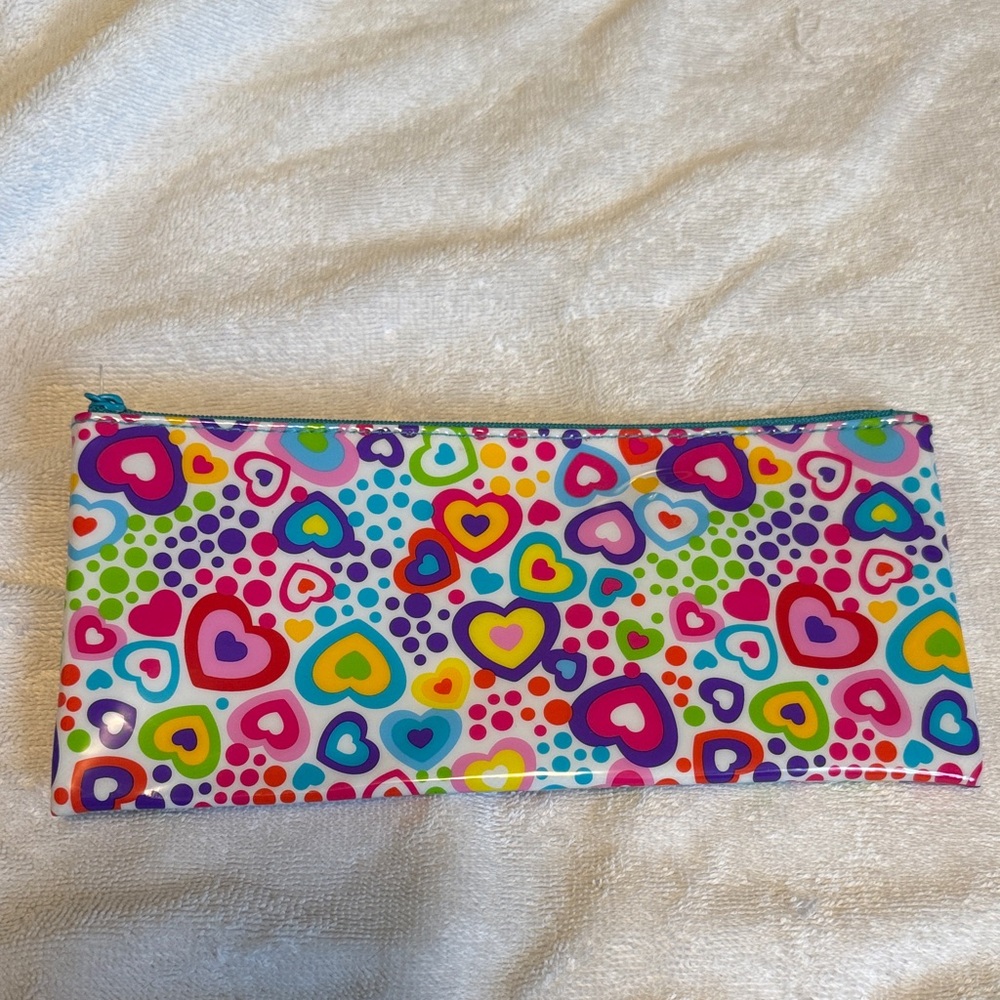 Barnes & Noble Multicolor Heart Print Kids Pencil Pouch